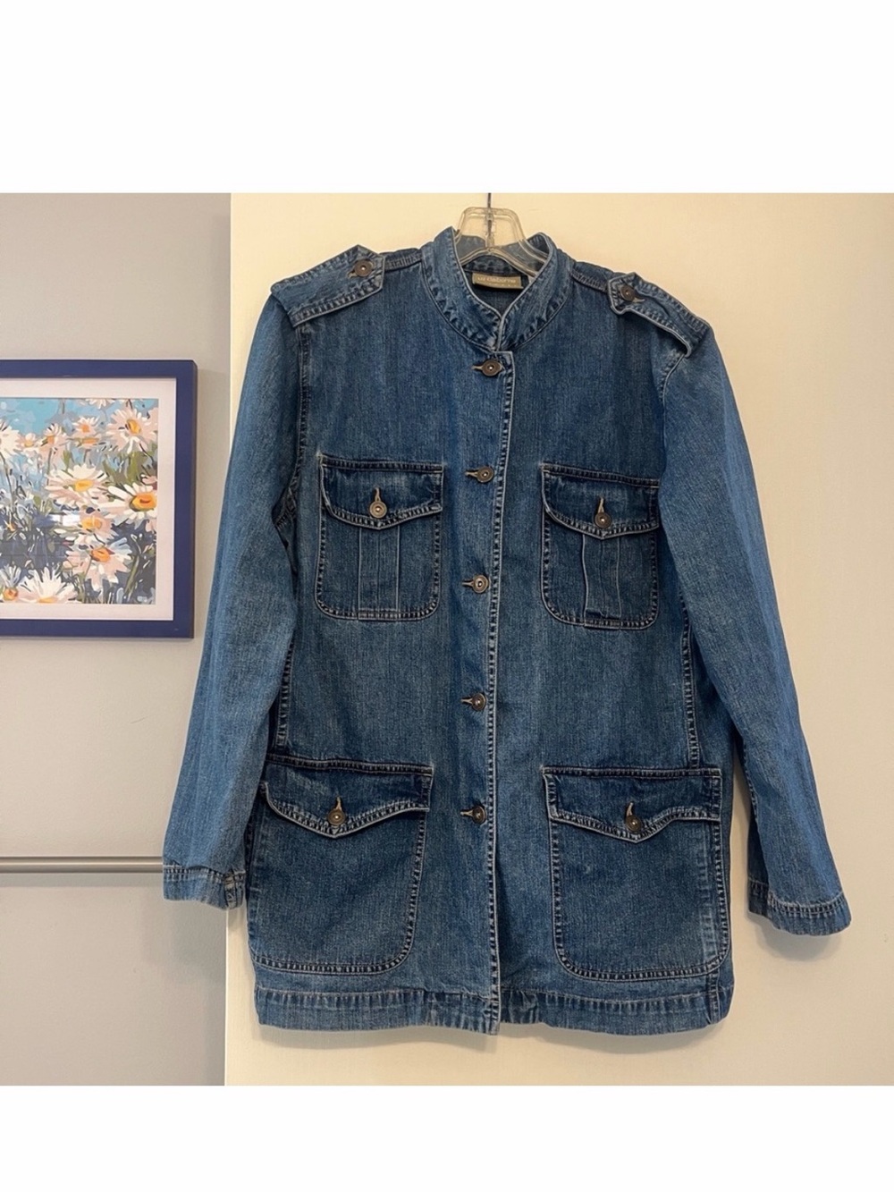 Vintage Liz Claiborne Oversized Denim Utility Chore Jacket